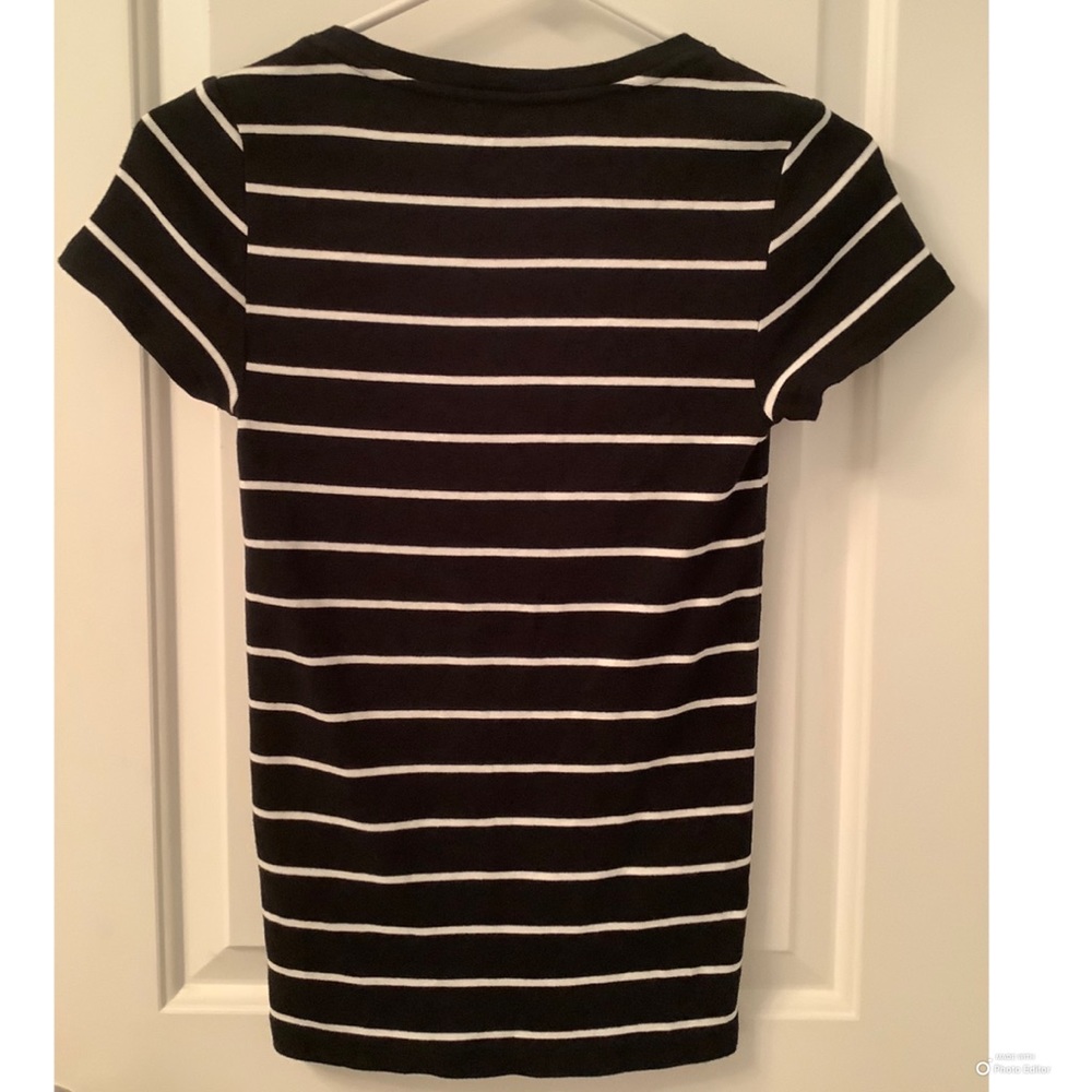 Polo by Ralph Lauren Black Striped T-Shirt Top - Picture 3 of 4